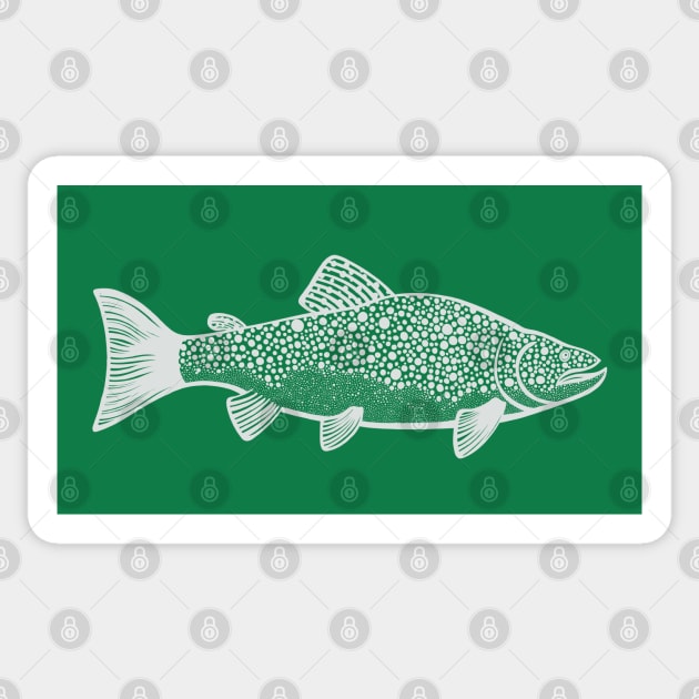 Brown Trout - freshwater fish design Sticker by Green Paladin